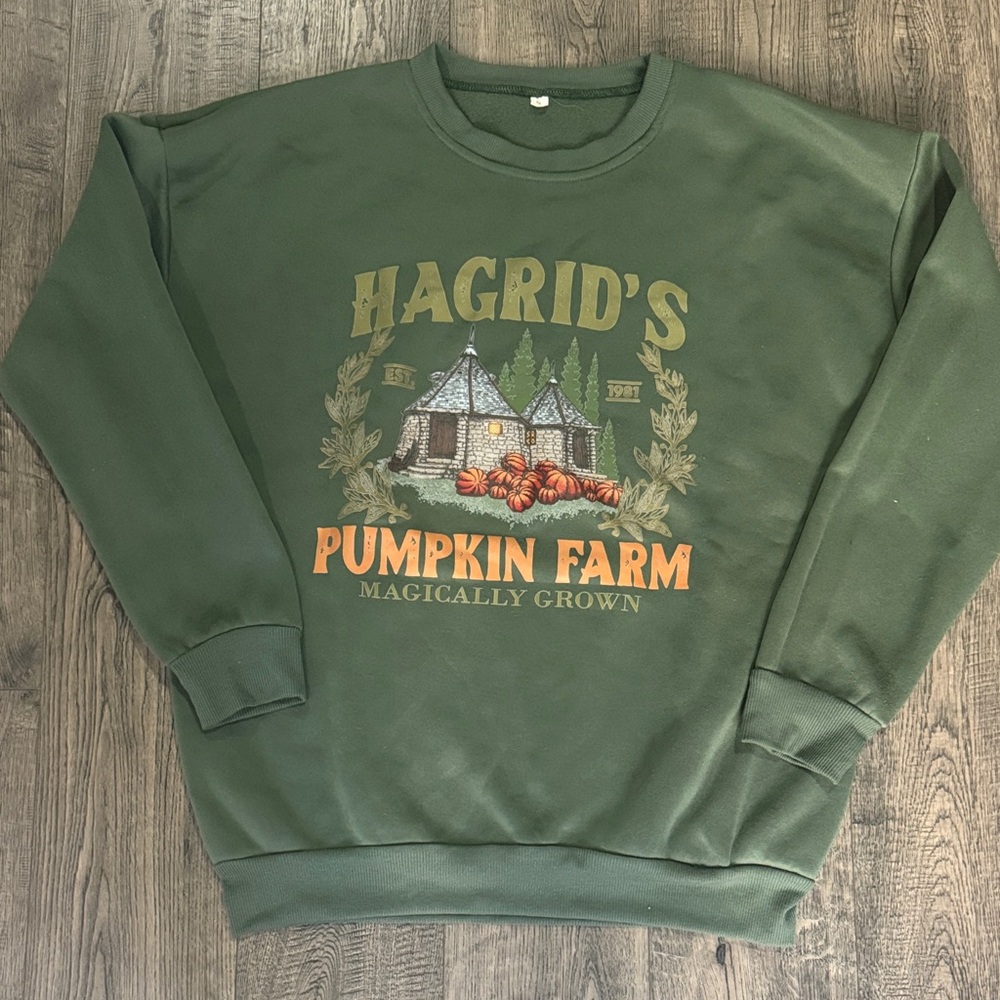 Hagrid's Pumpkin Farm Green Crewneck Sweatshirt